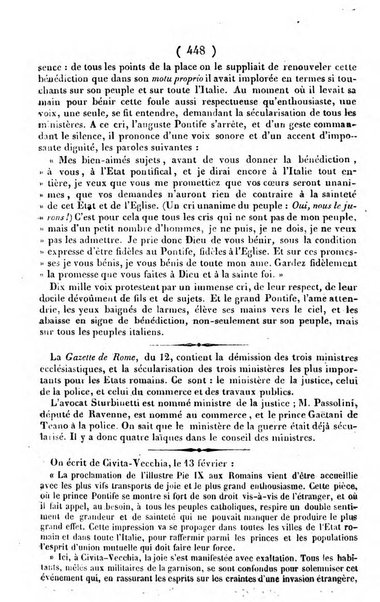 L'ami de la religion journal et revue ecclesiastique, politique et litteraire