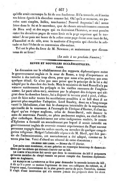 L'ami de la religion journal et revue ecclesiastique, politique et litteraire