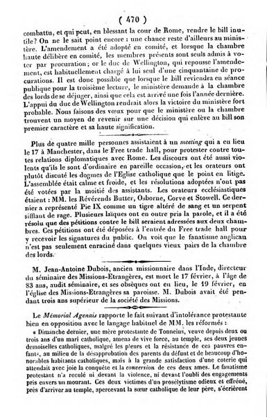 L'ami de la religion journal et revue ecclesiastique, politique et litteraire