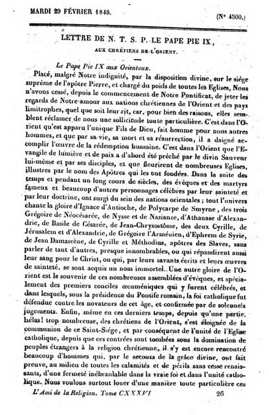 L'ami de la religion journal et revue ecclesiastique, politique et litteraire