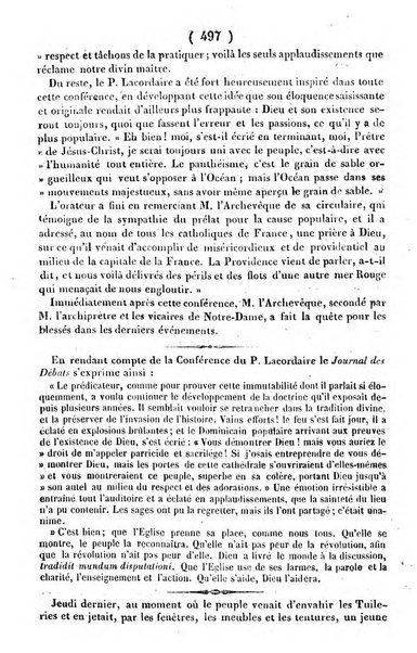 L'ami de la religion journal et revue ecclesiastique, politique et litteraire