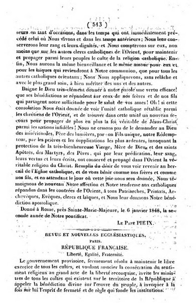 L'ami de la religion journal et revue ecclesiastique, politique et litteraire