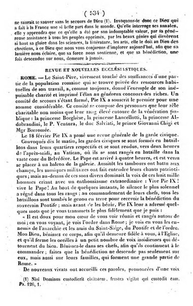 L'ami de la religion journal et revue ecclesiastique, politique et litteraire