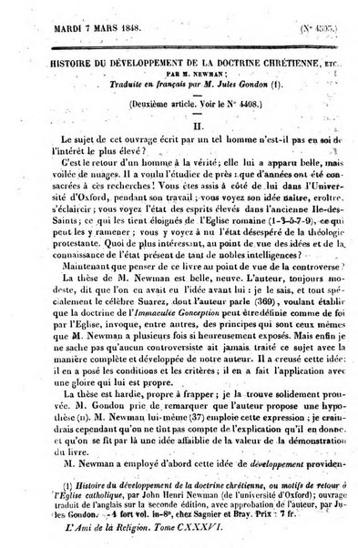 L'ami de la religion journal et revue ecclesiastique, politique et litteraire