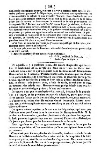 L'ami de la religion journal et revue ecclesiastique, politique et litteraire