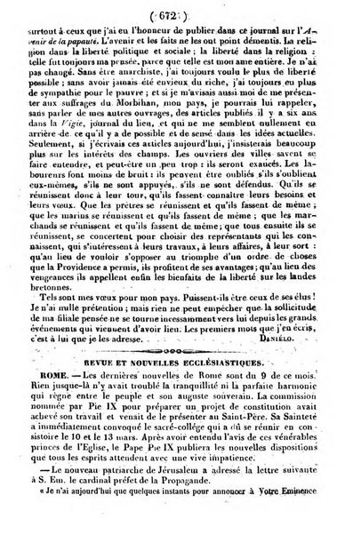 L'ami de la religion journal et revue ecclesiastique, politique et litteraire