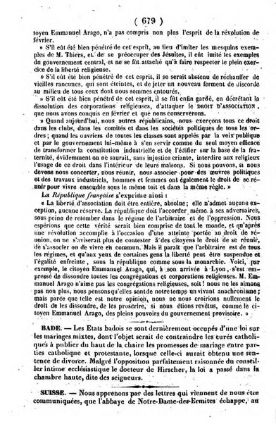 L'ami de la religion journal et revue ecclesiastique, politique et litteraire