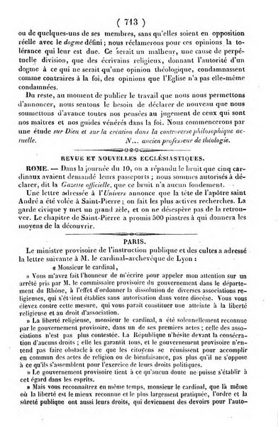 L'ami de la religion journal et revue ecclesiastique, politique et litteraire