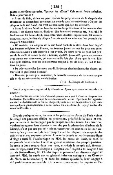 L'ami de la religion journal et revue ecclesiastique, politique et litteraire