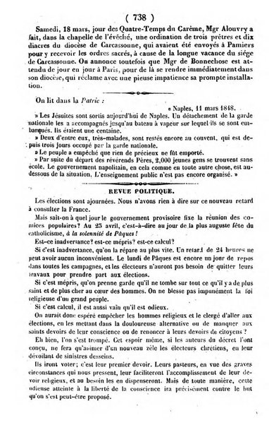 L'ami de la religion journal et revue ecclesiastique, politique et litteraire