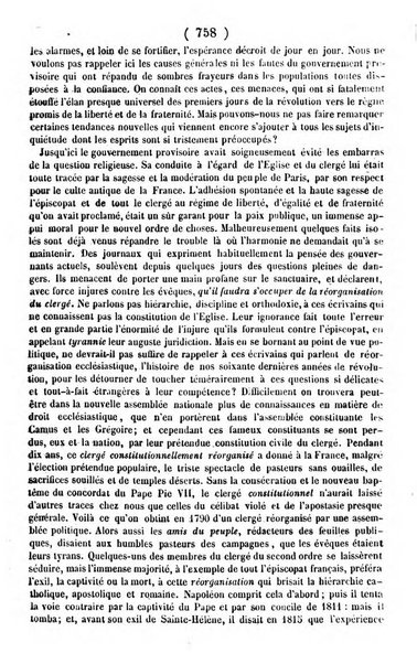 L'ami de la religion journal et revue ecclesiastique, politique et litteraire