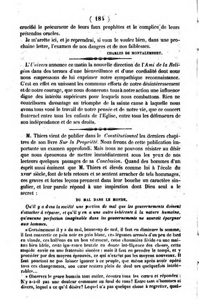 L'ami de la religion journal et revue ecclesiastique, politique et litteraire