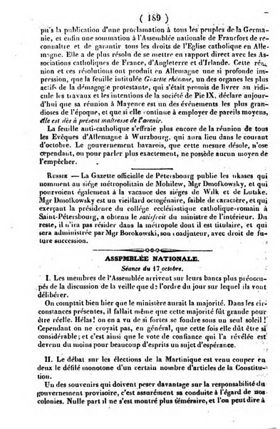 L'ami de la religion journal et revue ecclesiastique, politique et litteraire