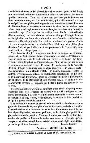 L'ami de la religion journal et revue ecclesiastique, politique et litteraire