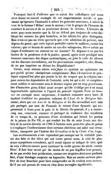 L'ami de la religion journal et revue ecclesiastique, politique et litteraire