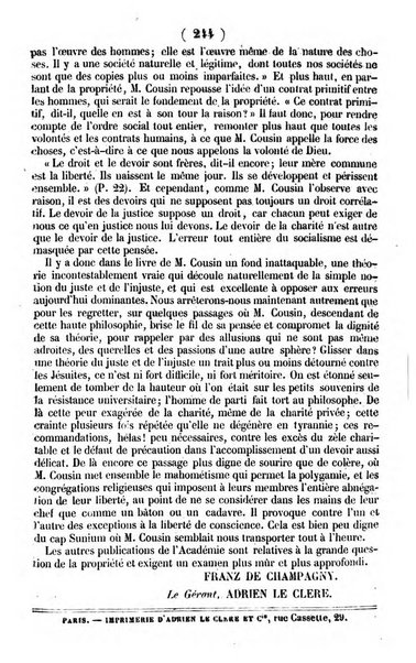 L'ami de la religion journal et revue ecclesiastique, politique et litteraire