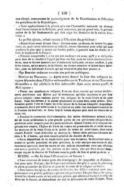 L'ami de la religion journal et revue ecclesiastique, politique et litteraire