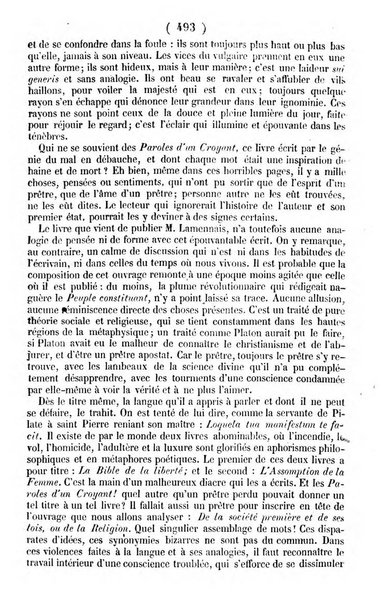 L'ami de la religion journal et revue ecclesiastique, politique et litteraire