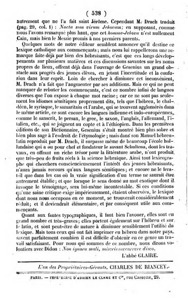 L'ami de la religion journal et revue ecclesiastique, politique et litteraire