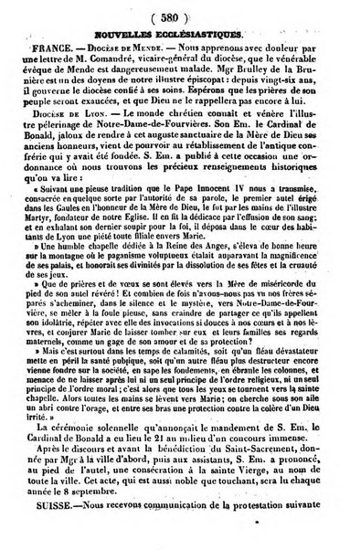 L'ami de la religion journal et revue ecclesiastique, politique et litteraire