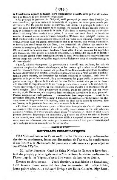 L'ami de la religion journal et revue ecclesiastique, politique et litteraire