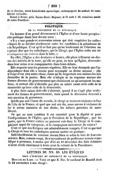 L'ami de la religion journal et revue ecclesiastique, politique et litteraire