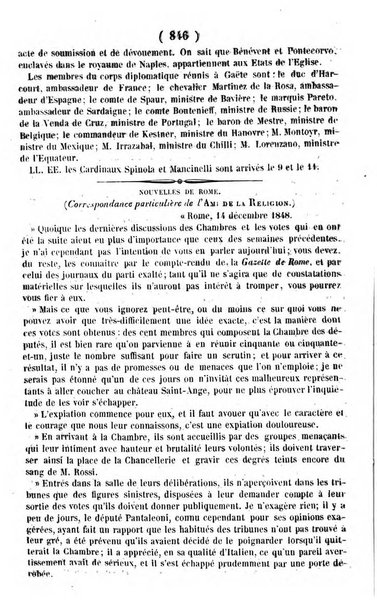 L'ami de la religion journal et revue ecclesiastique, politique et litteraire