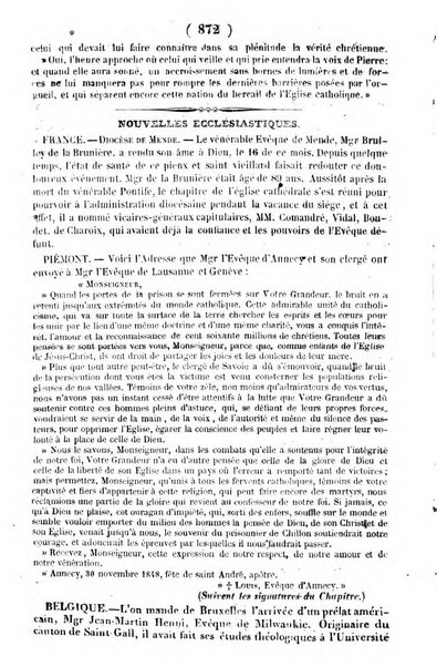 L'ami de la religion journal et revue ecclesiastique, politique et litteraire