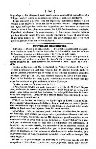 L'ami de la religion journal et revue ecclesiastique, politique et litteraire