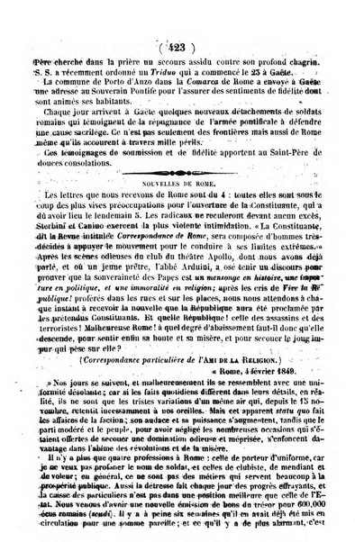 L'ami de la religion journal et revue ecclesiastique, politique et litteraire