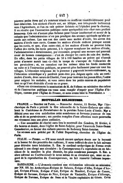 L'ami de la religion journal et revue ecclesiastique, politique et litteraire