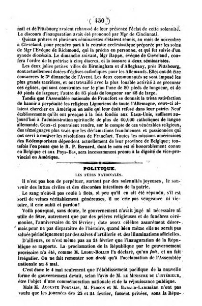 L'ami de la religion journal et revue ecclesiastique, politique et litteraire