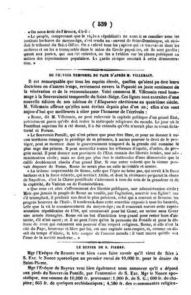 L'ami de la religion journal et revue ecclesiastique, politique et litteraire