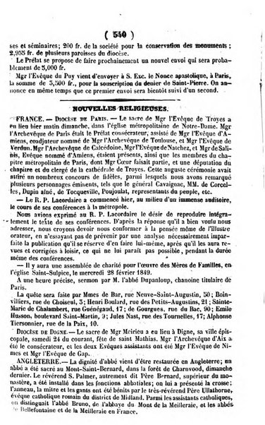 L'ami de la religion journal et revue ecclesiastique, politique et litteraire