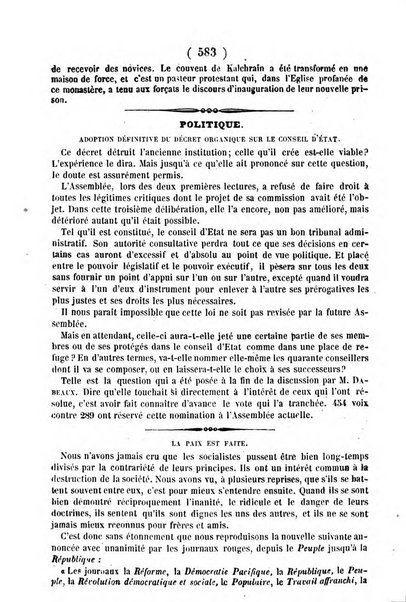 L'ami de la religion journal et revue ecclesiastique, politique et litteraire