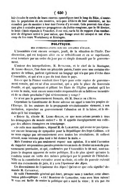 L'ami de la religion journal et revue ecclesiastique, politique et litteraire