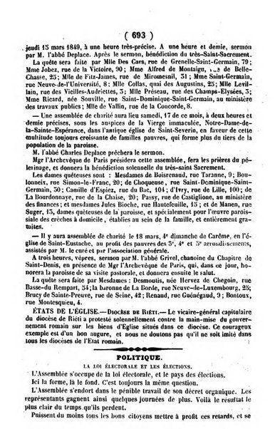 L'ami de la religion journal et revue ecclesiastique, politique et litteraire