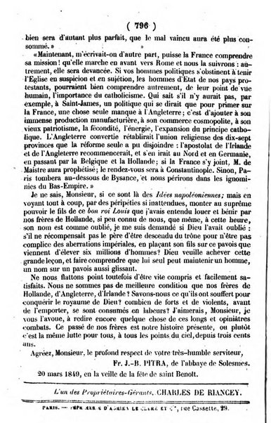 L'ami de la religion journal et revue ecclesiastique, politique et litteraire