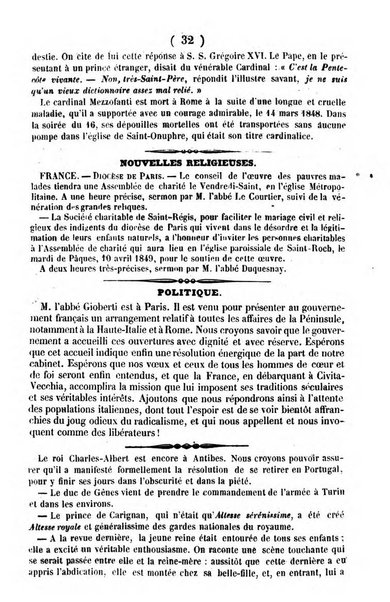 L'ami de la religion journal et revue ecclesiastique, politique et litteraire