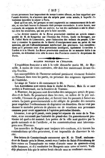 L'ami de la religion journal et revue ecclesiastique, politique et litteraire