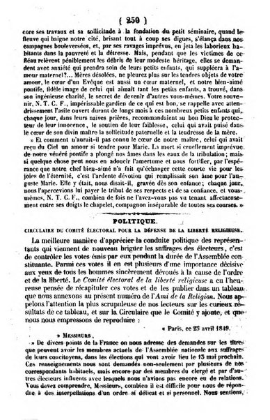 L'ami de la religion journal et revue ecclesiastique, politique et litteraire