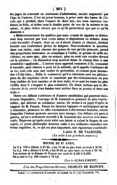 L'ami de la religion journal et revue ecclesiastique, politique et litteraire