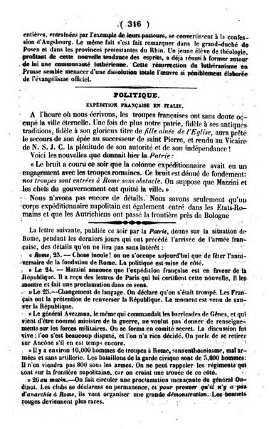 L'ami de la religion journal et revue ecclesiastique, politique et litteraire