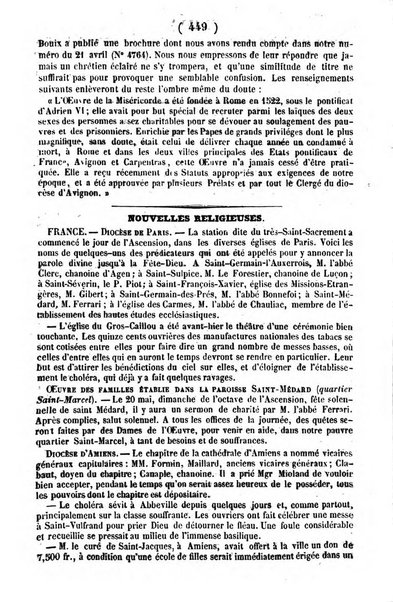 L'ami de la religion journal et revue ecclesiastique, politique et litteraire