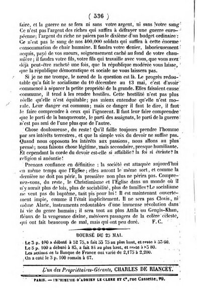 L'ami de la religion journal et revue ecclesiastique, politique et litteraire