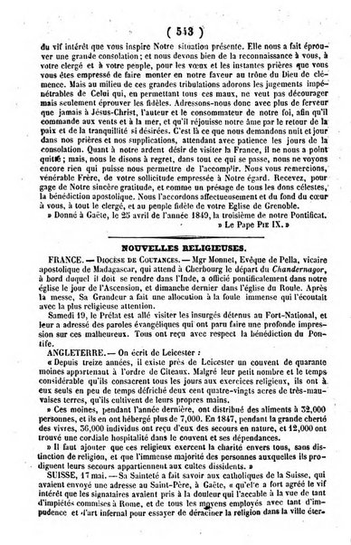 L'ami de la religion journal et revue ecclesiastique, politique et litteraire