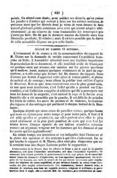 L'ami de la religion journal et revue ecclesiastique, politique et litteraire