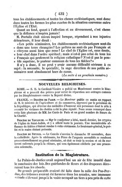 L'ami de la religion journal et revue ecclesiastique, politique et litteraire