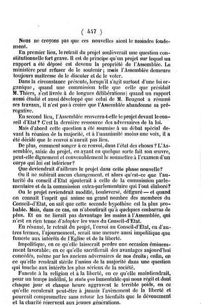 L'ami de la religion journal et revue ecclesiastique, politique et litteraire