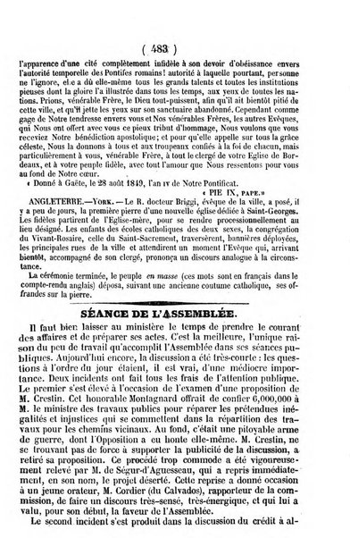 L'ami de la religion journal et revue ecclesiastique, politique et litteraire